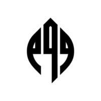 pqq-Kreis-Buchstaben-Logo-Design mit Kreis- und Ellipsenform. pqq Ellipsenbuchstaben mit typografischem Stil. Die drei Initialen bilden ein Kreislogo. pqq Kreisemblem abstrakter Monogramm-Buchstabenmarkierungsvektor. vektor