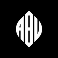 Abu-Kreis-Buchstaben-Logo-Design mit Kreis- und Ellipsenform. abu-ellipsenbuchstaben mit typografischem stil. Die drei Initialen bilden ein Kreislogo. Abu-Kreis-Emblem abstrakter Monogramm-Buchstaben-Markierungsvektor. vektor