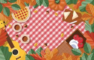 picknick auf aktivitäten in der herbstsaison vektor