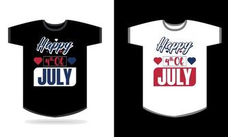 glad 4 juli t-shirt designmall vektor