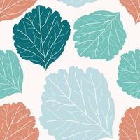 vackra färgglada löv mönsterdesign. bra för tryck, inslagning, textil och tyg. handritad bakgrund. botanisk kakel. ytmönsterdesign. vektor