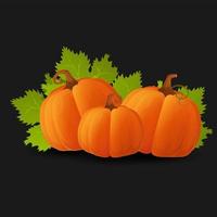 halloween skrämmande apelsin pumpa semester tecknad koncept vektor