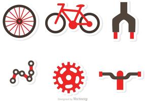 Fahrrad Teil Icons Vektoren