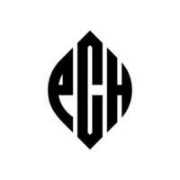 pch-Kreisbuchstaben-Logo-Design mit Kreis- und Ellipsenform. pch ellipsenbuchstaben mit typografischem stil. Die drei Initialen bilden ein Kreislogo. pch-Kreis-Emblem abstrakter Monogramm-Buchstaben-Markierungsvektor. vektor