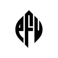 pfv cirkelbokstavslogotypdesign med cirkel och ellipsform. pfv ellipsbokstäver med typografisk stil. de tre initialerna bildar en cirkellogotyp. pfv cirkel emblem abstrakt monogram brev märke vektor. vektor