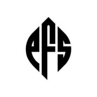 pfs-Kreisbuchstaben-Logo-Design mit Kreis- und Ellipsenform. pfs Ellipsenbuchstaben mit typografischem Stil. Die drei Initialen bilden ein Kreislogo. pfs-Kreis-Emblem abstrakter Monogramm-Buchstaben-Markierungsvektor. vektor