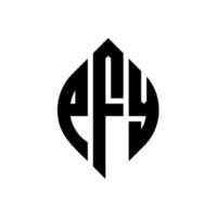 pfy Circle Letter Logo Design mit Kreis- und Ellipsenform. pfy Ellipsenbuchstaben mit typografischem Stil. Die drei Initialen bilden ein Kreislogo. pfy Kreisemblem abstrakter Monogramm-Buchstabenmarkierungsvektor. vektor