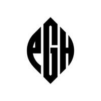 pgh-Kreis-Buchstaben-Logo-Design mit Kreis- und Ellipsenform. pgh Ellipsenbuchstaben mit typografischem Stil. Die drei Initialen bilden ein Kreislogo. PGH-Kreis-Emblem abstrakter Monogramm-Buchstaben-Markierungsvektor. vektor