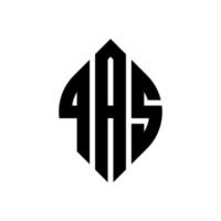 Qas-Kreisbuchstabe-Logo-Design mit Kreis- und Ellipsenform. qas Ellipsenbuchstaben mit typografischem Stil. Die drei Initialen bilden ein Kreislogo. Qas-Kreis-Emblem abstrakter Monogramm-Buchstaben-Markierungsvektor. vektor