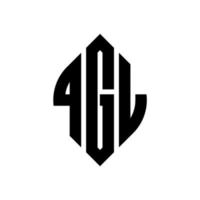 qgl-Kreisbuchstaben-Logo-Design mit Kreis- und Ellipsenform. qgl Ellipsenbuchstaben mit typografischem Stil. Die drei Initialen bilden ein Kreislogo. qgl-Kreis-Emblem abstrakter Monogramm-Buchstaben-Markierungsvektor. vektor