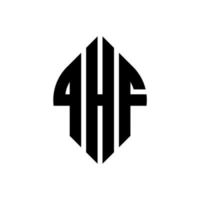 qhf-Kreisbuchstaben-Logo-Design mit Kreis- und Ellipsenform. qhf Ellipsenbuchstaben mit typografischem Stil. Die drei Initialen bilden ein Kreislogo. qhf Kreisemblem abstrakter Monogramm-Buchstabenmarkierungsvektor. vektor