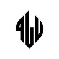 qlw Kreisbuchstabe-Logo-Design mit Kreis- und Ellipsenform. qlw Ellipsenbuchstaben mit typografischem Stil. Die drei Initialen bilden ein Kreislogo. qlw Kreisemblem abstrakter Monogramm-Buchstabenmarkierungsvektor. vektor