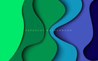 abstrakte grün-blaue bunte Papercut-Dimensionsschichten wellenförmiger Hintergrund. eps10-Vektor vektor