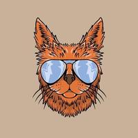 katt med glasögon vektorillustrationer speciellt gjorda för varumärkesbehov och mycket mer vektor