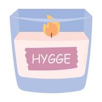 Hygge duftende Aromakerze. flache vektorillustration lokalisiert auf weißem hintergrund. vektor