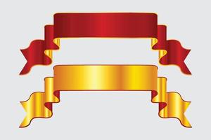 Set aus rotem und goldenem Bandbanner vektor