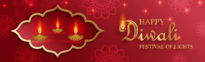 diya lampa med eldbelysning för diwali, deepavali eller dipavali, den indiska ljusfestivalen på färgbakgrund vektor