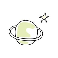 Planet Saturn im Doodle-Stil