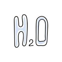 H2O i doodle-stil vektor