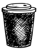 söt kopp te eller kaffe illustration. enkel kopp clipart. mysig hem doodle vektor