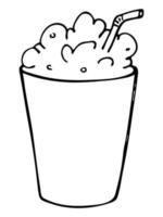 süße Milchshake-Illustration. einfache Cup-Cliparts. hübsches Getränkgekritzel. vektor