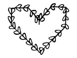 einfache handgezeichnete Herzillustration. süßes Valentinstag-Herzgekritzel. liebe clipart vektor