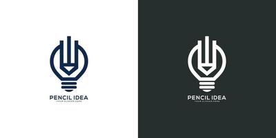 penna lampa idé logotyp vektor design