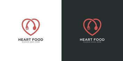 Design-Vektor für Herz-Food-Logo vektor