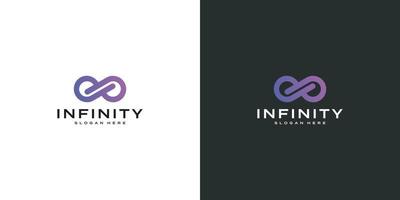 infinity tech-logotyp med linjekonststil vektor