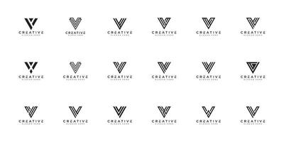 uppsättning av initial bokstav v logotyp formgivningsmall. vektor