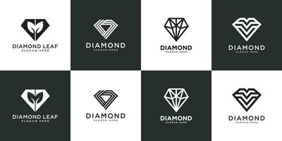 Diamant-Logo-Vektor entwirft Mono-Linie vektor