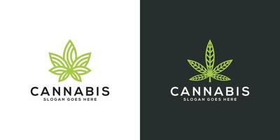 cannabis marijuana blad logotyp vektor