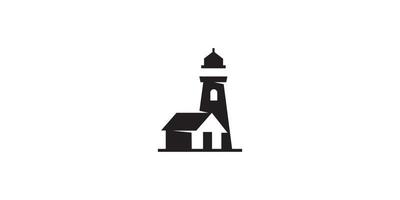 Logo-Vektordesign für den Leuchtturm zu Hause vektor