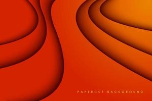 abstrakter moderner orangefarbener Farbverlauf gewellter Papierschnitt-Hintergrunddimensionslayer.eps10 Vektor