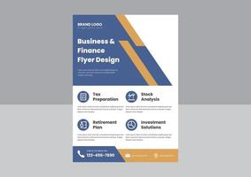 företag och finans flyer affisch designmall. design av broschyrer för affärs- och redovisningstjänster. design av flygblad för affärslösningar. vektor