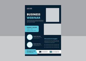 Business-Webinar-Flyer-Vorlage. Online-Webinar-Flyer-Design. Webinar-Konferenz-Flyer-Poster-Design. vektor