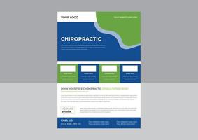 reklambladsmall för kiropraktik, affisch för kiropraktik och rehabiliteringstjänster, flygbladsdesign för kiropraktiktjänster. vektor