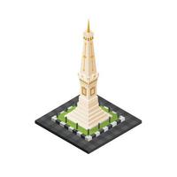 tugu jogjakarta berömda landmärke monument i Indonesien isometrisk illustration redigerbar vektor