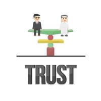 business trust design charakter auf weißem hintergrund vektor