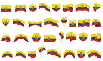 Ecuador-Symbole setzen Cartoon-Vektor. Urlaubsfahne vektor