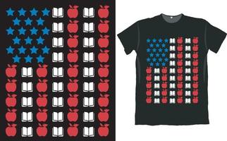 lehrer usa flagge t-shirt design vektor