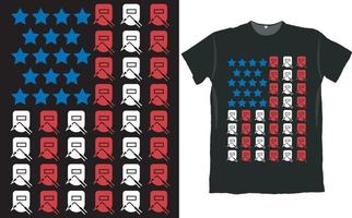 Schweißer USA-Flagge T-Shirt-Design vektor