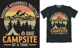 Erinnerungen machen Camper-T-Shirt-Design vektor
