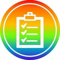 checkliste rundschreiben im regenbogenspektrum vektor