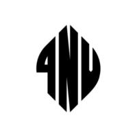 Qnv-Kreisbuchstaben-Logo-Design mit Kreis- und Ellipsenform. qnv Ellipsenbuchstaben mit typografischem Stil. Die drei Initialen bilden ein Kreislogo. qnv Kreisemblem abstrakter Monogramm-Buchstabenmarkierungsvektor. vektor