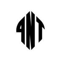 Qnt-Kreisbuchstaben-Logo-Design mit Kreis- und Ellipsenform. qnt Ellipsenbuchstaben mit typografischem Stil. Die drei Initialen bilden ein Kreislogo. qnt Kreisemblem abstrakter Monogramm-Buchstabenmarkierungsvektor. vektor