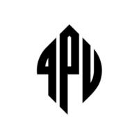 qpu-Kreisbuchstaben-Logo-Design mit Kreis- und Ellipsenform. qpu-ellipsenbuchstaben mit typografischem stil. Die drei Initialen bilden ein Kreislogo. qpu-Kreis-Emblem abstrakter Monogramm-Buchstaben-Markierungsvektor. vektor