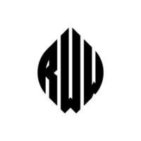 rww-Kreisbuchstaben-Logo-Design mit Kreis- und Ellipsenform. rww Ellipsenbuchstaben mit typografischem Stil. Die drei Initialen bilden ein Kreislogo. rww Kreisemblem abstrakter Monogramm-Buchstabenmarkierungsvektor. vektor