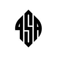 qsa-Kreisbuchstaben-Logo-Design mit Kreis- und Ellipsenform. qsa-ellipsenbuchstaben mit typografischem stil. Die drei Initialen bilden ein Kreislogo. QSA-Kreis-Emblem abstrakter Monogramm-Buchstaben-Markierungsvektor. vektor