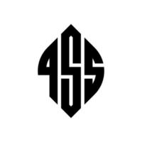 qss-Kreisbuchstaben-Logo-Design mit Kreis- und Ellipsenform. qss-Ellipsenbuchstaben mit typografischem Stil. Die drei Initialen bilden ein Kreislogo. qss-Kreis-Emblem abstrakter Monogramm-Buchstaben-Markierungsvektor. vektor